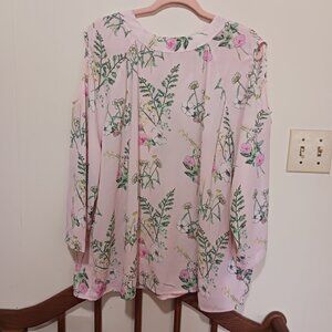 Sz 24 Ellos floral cold shoulder blouse